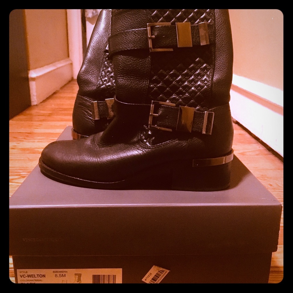 Quilted Vince Camuto moto boots